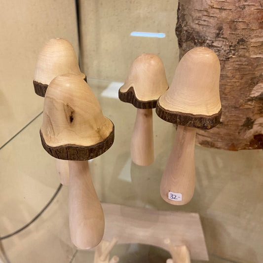 Hand-turned Wooden Mushrooms