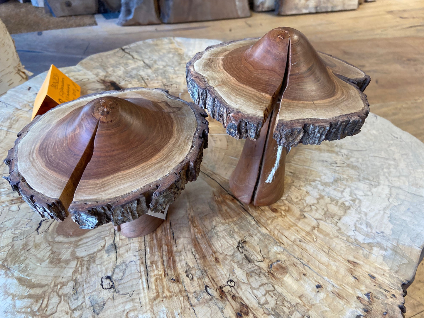 Hand-turned Wooden Mushrooms