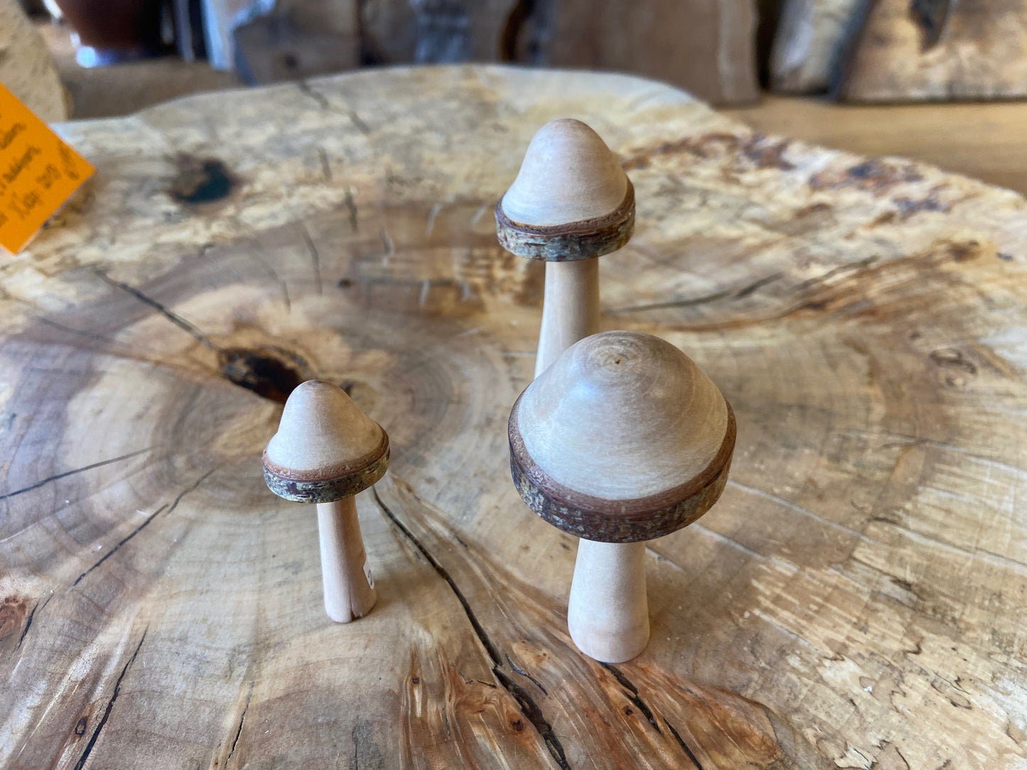 Hand-turned Wooden Mushrooms