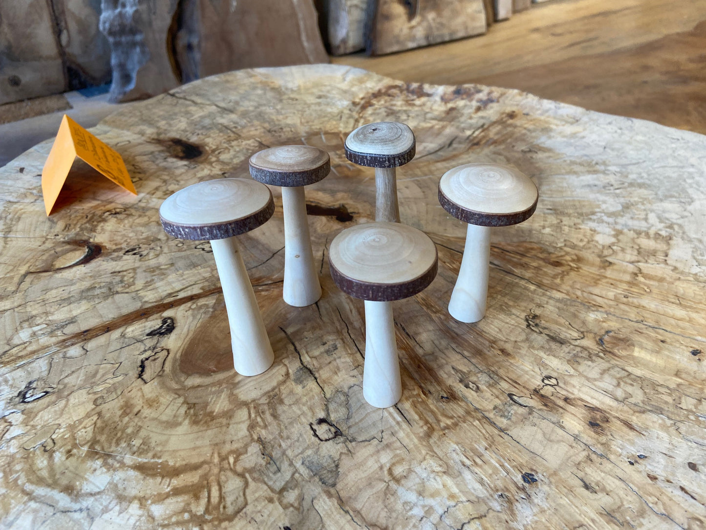 Hand-turned Wooden Mushrooms